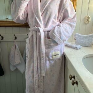 Djerf Avenue Pastel Pink Plush Floral Robe